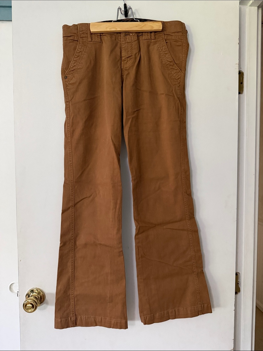 Sanctuary Brown/Teak Straight-Leg Cotton Blend Pants